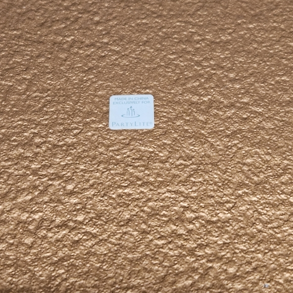 PartyLite Gold Foil Glass  Candle tray/ Holder - Picture 10 of 14